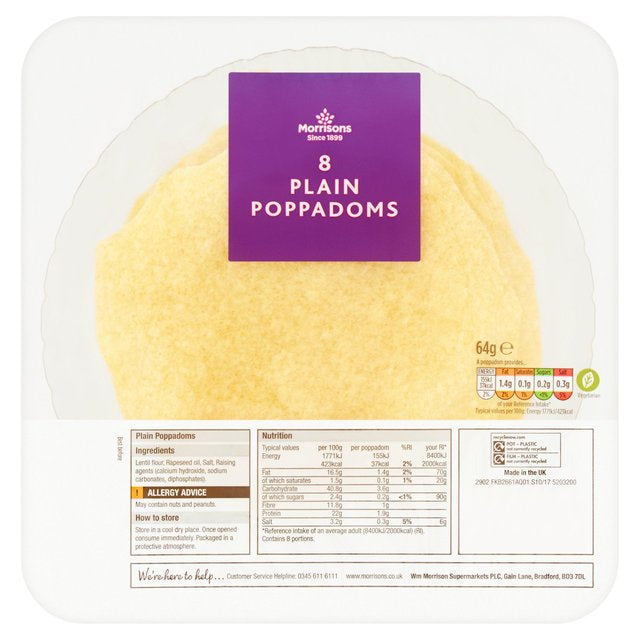 M Poppadoms Plain 8pk