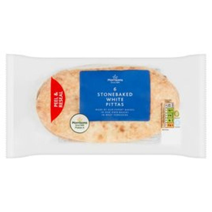 Morrisons Stonebaked White Pittas 6pk