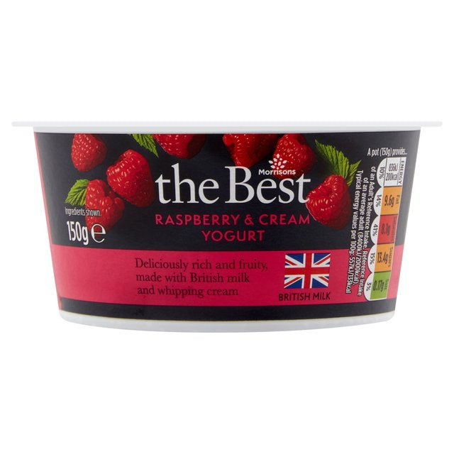 Morrisons The Best Raspberries & Cream Yogurt 150g