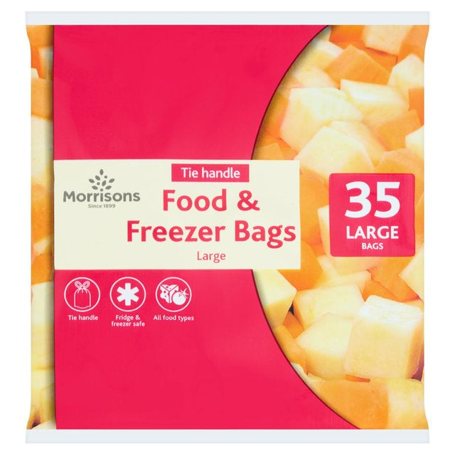 Morrisons Tie Handle Food & Freezer Bags Large 35pk