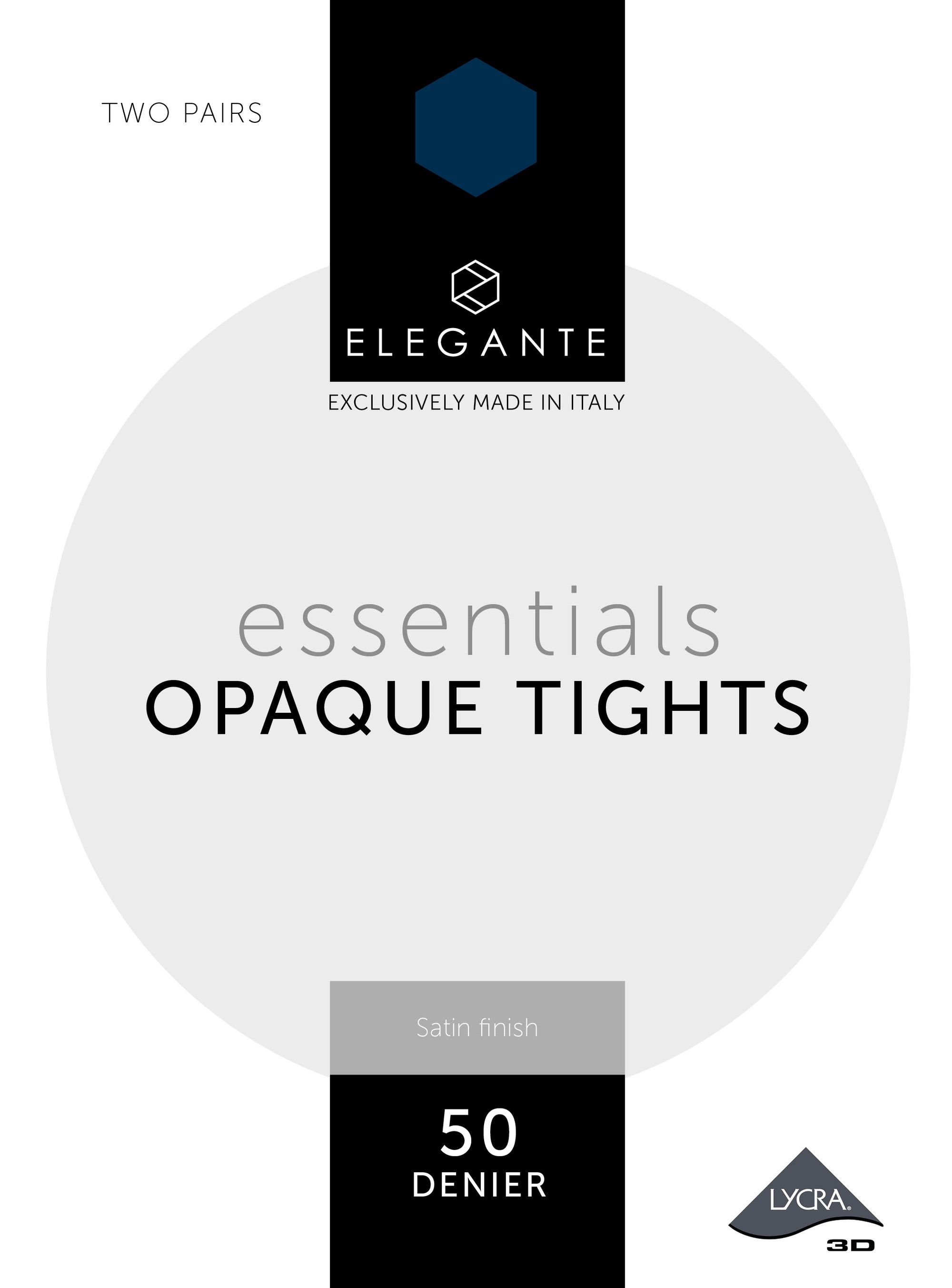 50 Denier Elegante Opaque Tights - 2PP, S, Navy