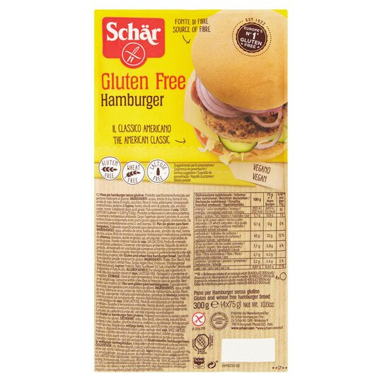 Schar Gluten Free Hamburger Buns 4 x 75g