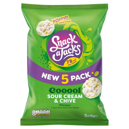 Snack A Jacks Crispy Sour Cream Chive 5 x 19g