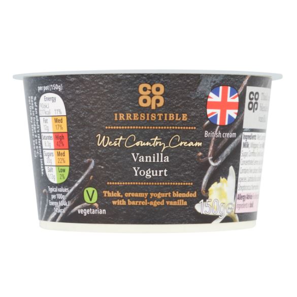 Co op  Irresistible Vanilla Yogurt 150g