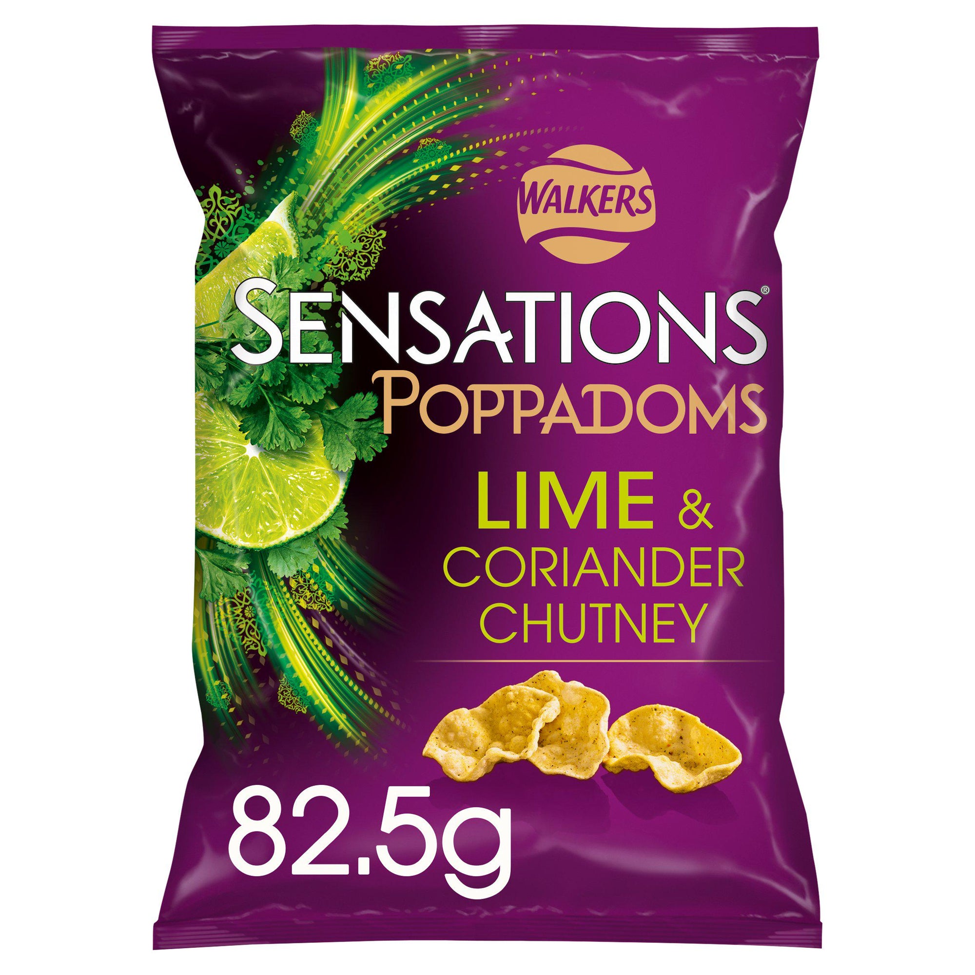 Walkers Sensations Poppadoms Lime & Coriander Chutney 82.5g