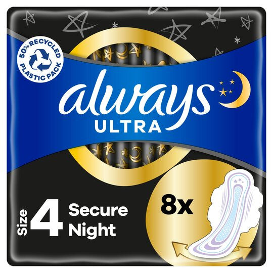 Always Ultra Night With Wings Size 4 8pk