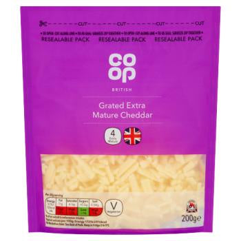 Co op Extra Mature Grated Cheddar 200g