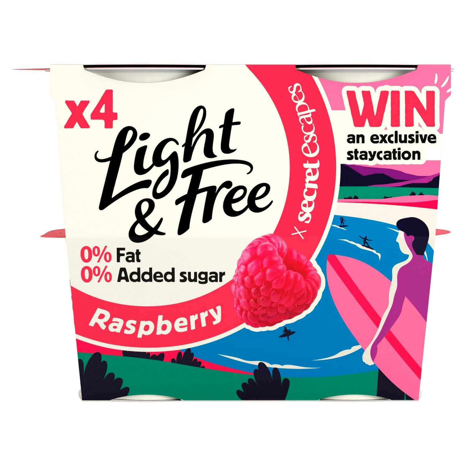 Danone Light & Free Raspberry 4pk