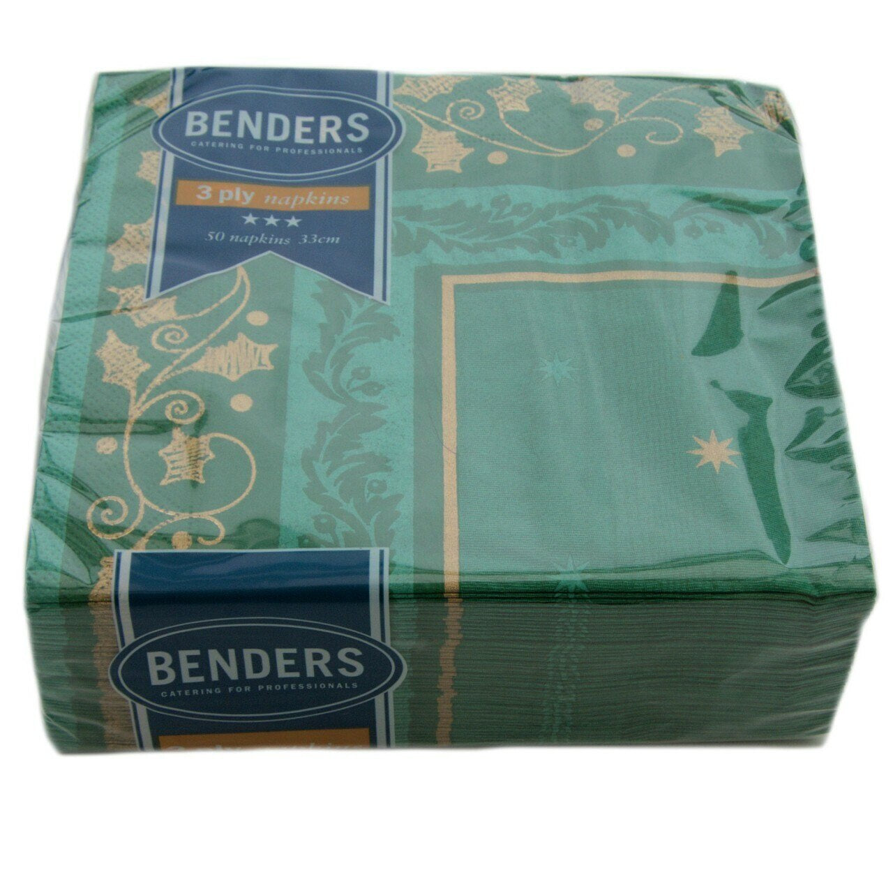 Benders Gold Leaf Green Napkins 33x33 pk50