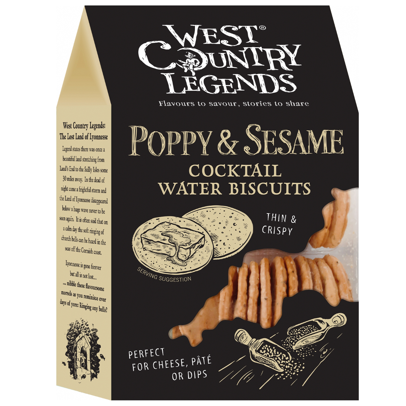 West Country Legends Poppy & Sesame Cocktail Water Biscuits 100g