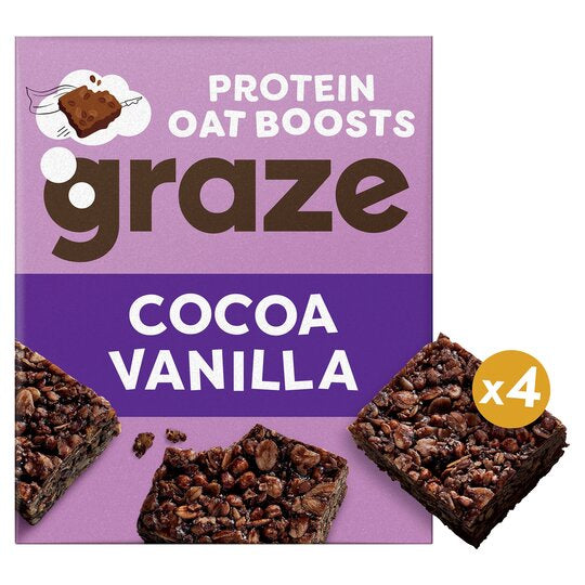 Graze Protein Bites Cocoa Vanilla Oat Squares 120g