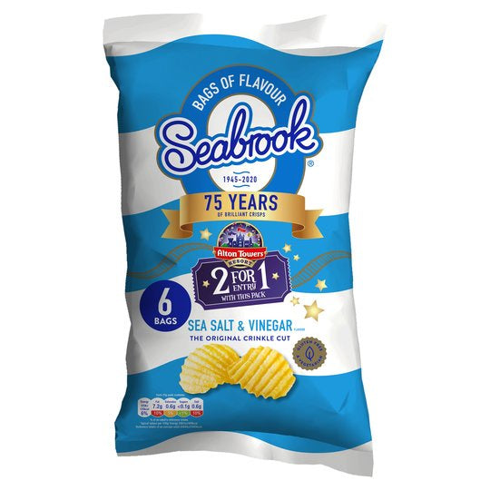 Seabrook Salt Vinegar Crisps 6 x 25g