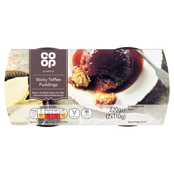 Co op Sticky Toffee Pudding 2 x 110g