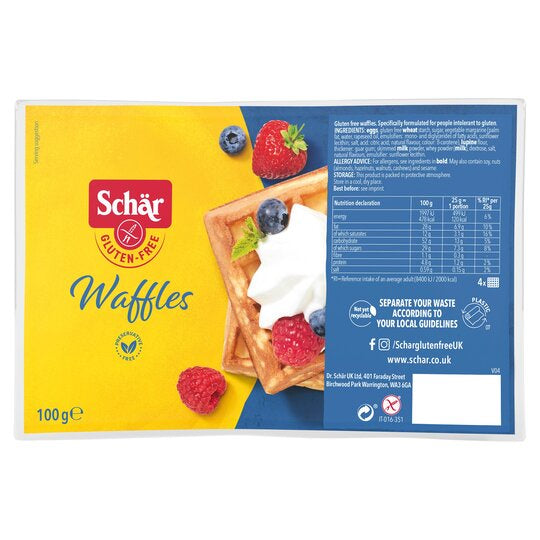 Schar Gluten Free Waffles 4pk