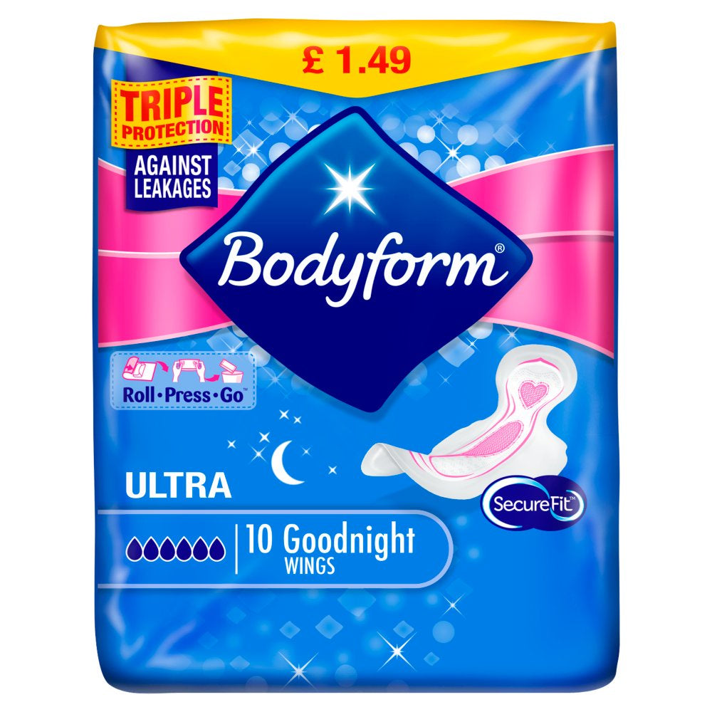 Bodyform Ultra Goodnight + Wings 10s