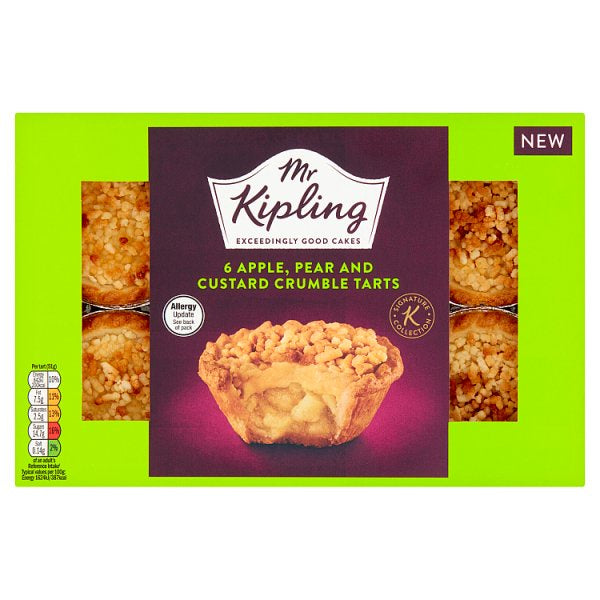 Mr Kipling Apple, Pear & Custard Crumble Tarts 6pk