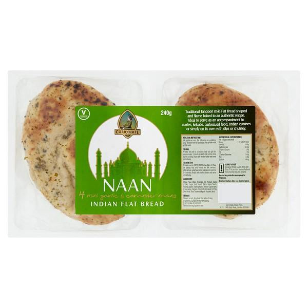 Currymate Mini Garlic/Coriander Naan 4pk