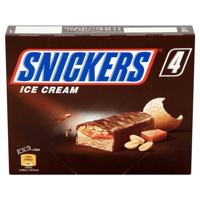 Snickers Ice Cream Bars 4 x 53ml