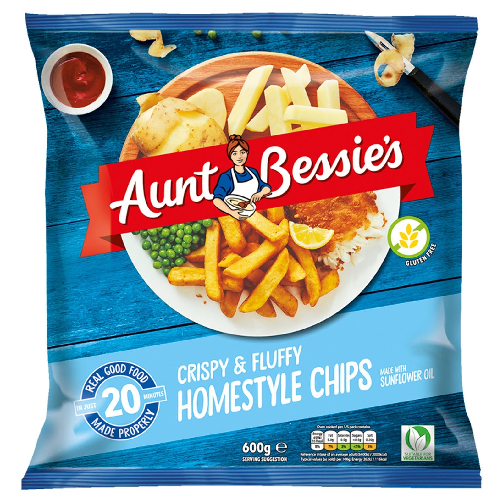 Aunt Bessies Crispy & Fluffy Homestlye Chips 600g