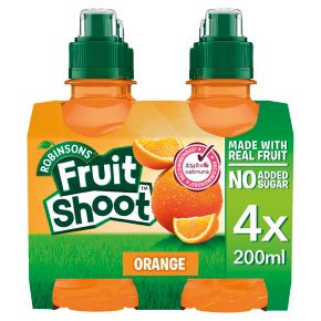 Robinsons Fruit Shoot Orange Low Sugar 4 x 200ml