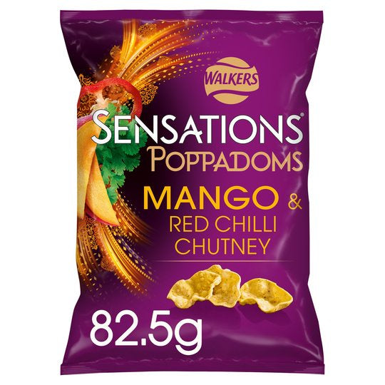 Walkers Sensations Mango & Red Chilli Chutney Poppadoms 82.5g