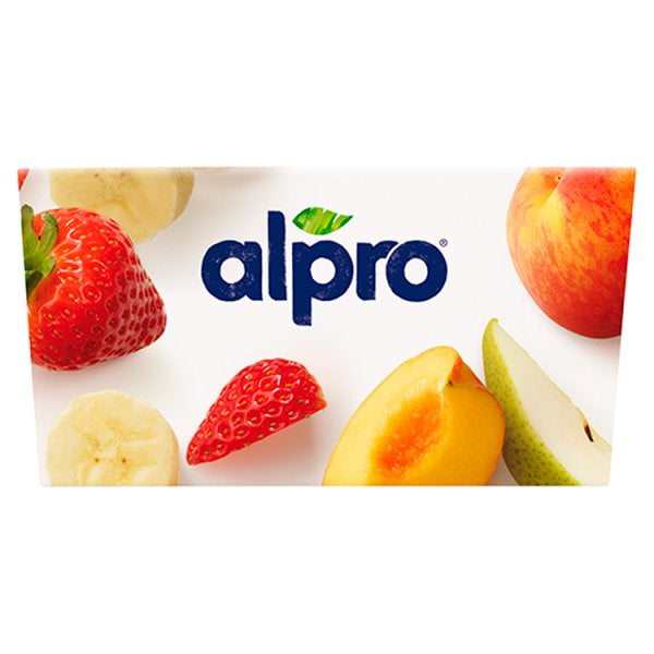 Alpro No Bit Strawberry Banana & Peach Pear Yoghurt Alternative 4 x 125g