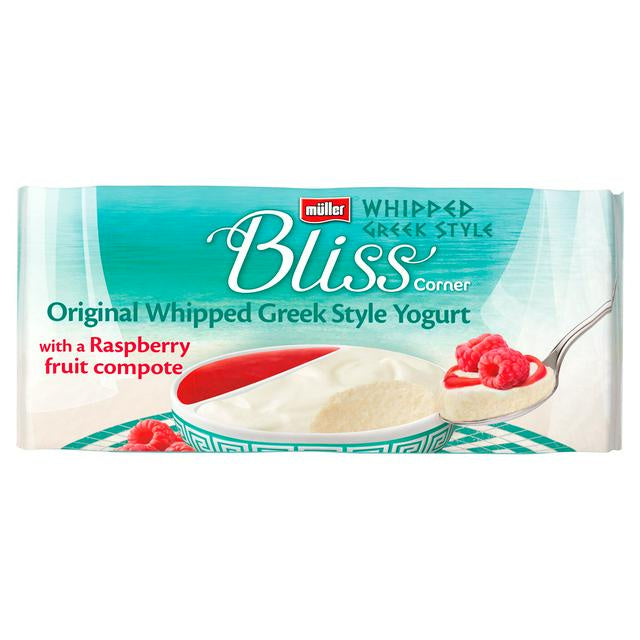 Muller Bliss Raspberry Greek Style Whipped Yogurt 4 x 105g