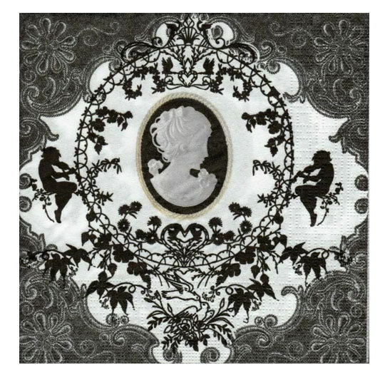 Cameo Black/White Large Serviettes