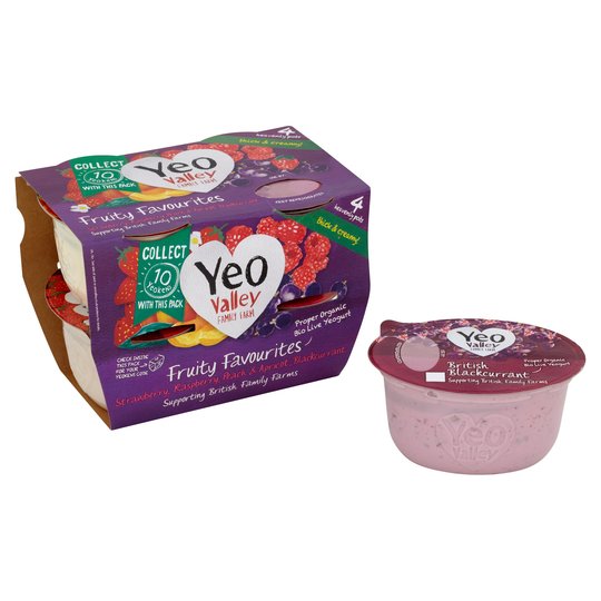 Yeo Valley wholemilk Fruity Favourites pots 4pk